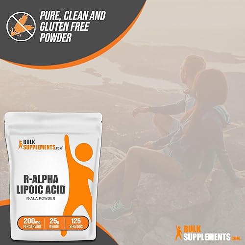 Miniatura 6 de BulkSupplements. com Polvo de ácido R-alfa lipoico - Suplemento ALA - Ácido alfa lipoico R 200 mg - Suplemento antioxidante - Polvo de ALA - 200 mg