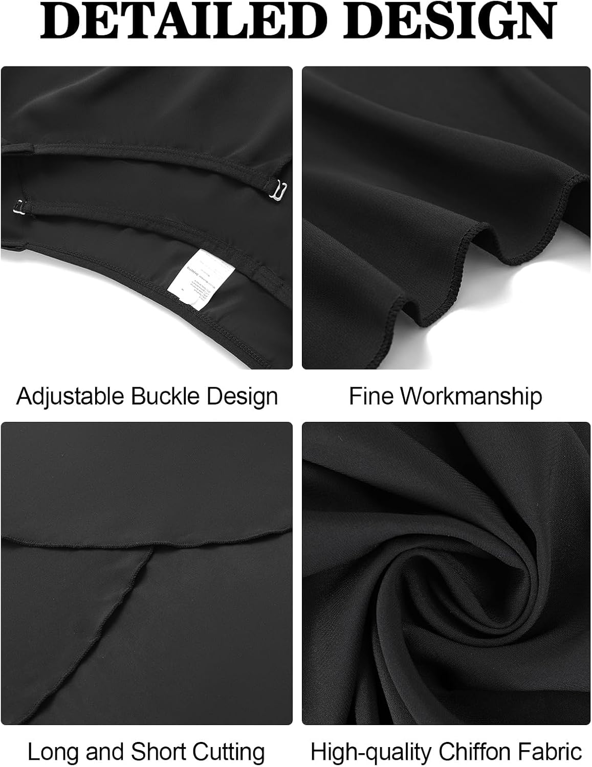 Women Ballet Skirt Black Dance Wrap Skirt Chiffon Ballet Skirts Dancewear for Adult and Girls