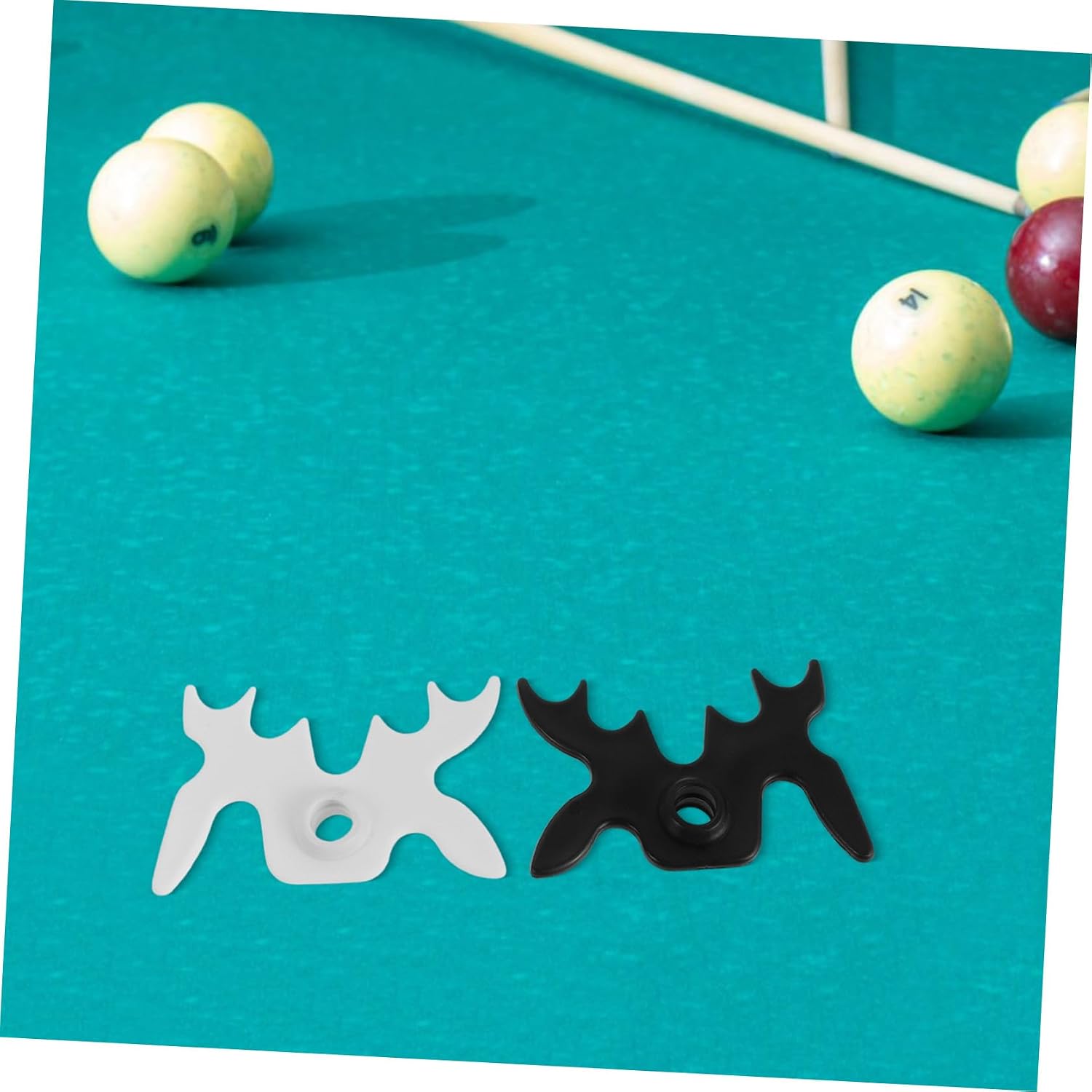 12pcs Pool Cue Rack with Plastic Bridge Heads Black and White, Billiard Stick Holder for Game Room Table, Pool Billiards Accessory Set