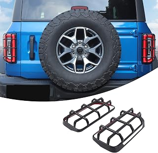 Hoolcar Tail Light Guards Rear Light Cover Protector Compatible with 2021-2022 Ford Bronco, Black, 2PCs, Exterior Accessories