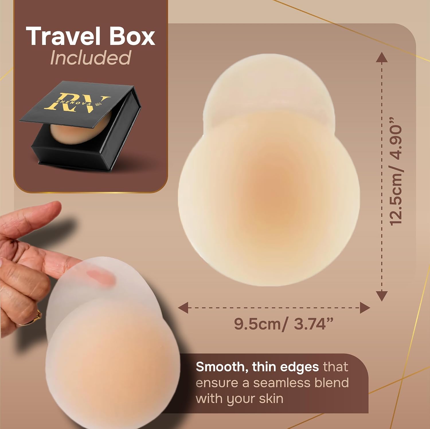 Pasties Nipple Covers With Lift–Premium Silicone,Sweatproof Nipple Covers With Travel Case(A–D Cup) for Sports & Tops - Image 5