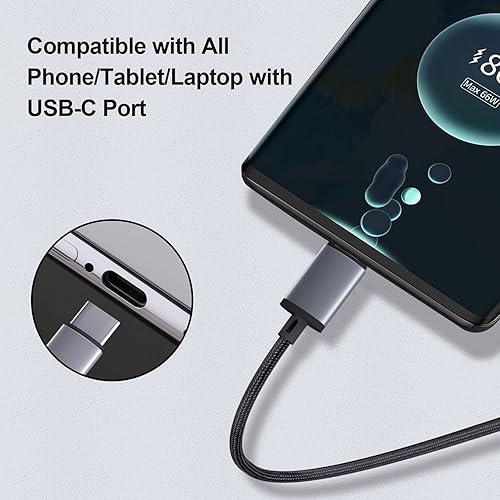 Miniatura 6 de Cable auxiliar USB C a 0.138 in, adaptador de cable estéreo de automóvil tipo C de 4 pies a 0.138 in, compatible con iPhone 15 Plus Pro Max