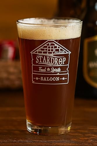 Miniatura 8 de Hat Shark Stardrop Saloon Rustic Bar Food Game Parody Sign Logo - Vasos de pinta grabados con láser para cerveza, jarra de 16 onzas