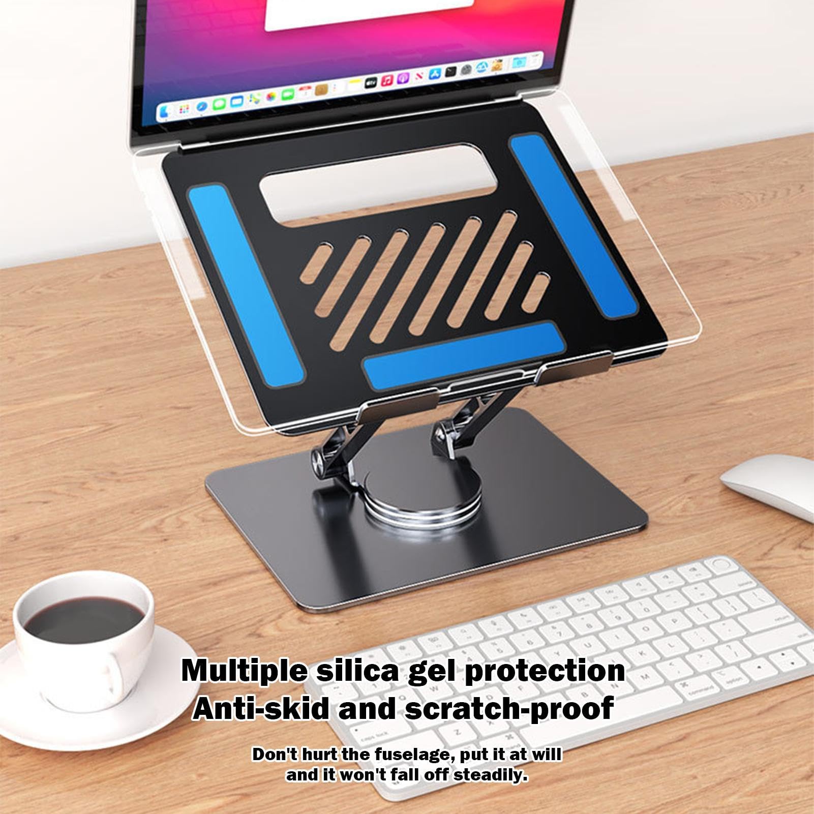 Podstawka do laptopa na biurko,podstawka do laptopa, na komputer | Regulowana podstawka pod komputer Sk?adany, obrotowy uchwyt do laptopa o przek?tnej 360° do notebooków o przek?tnej od 11 do