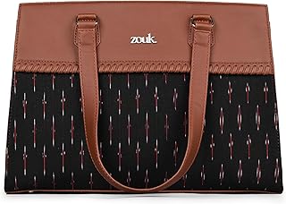 ZOUK Statement Business Bag | Jute | Vegan Leather Handcrafted Shoulder Bag Ideal For Office Use Price In India
