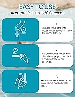 Vista 2 de Tiras de prueba de agua 7 en 1, 100 tiras de prueba de agua de piscina, kit de prueba de agua de piscina para PH, cloro total, cloro libre