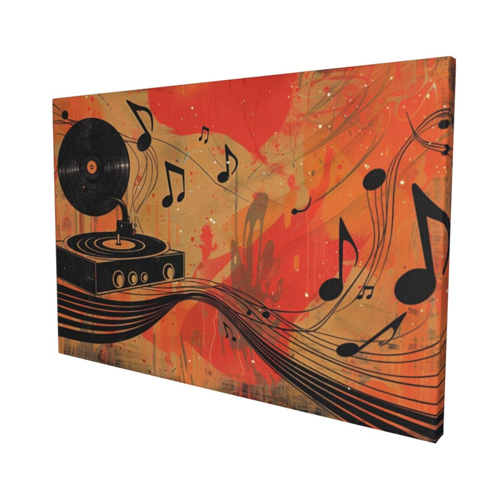Amazon.com: MA6GE8DE Vintage Vinyl Record Player Canvas Frameless