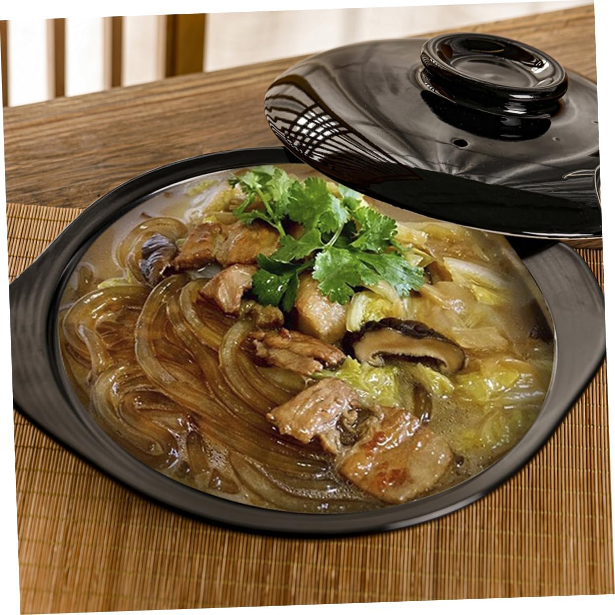 Cabilock Casserole Dish Rustic Clay Pot Cookware Lid for Stews and Soups High-temperature Resistant Earthenware Versatile Cooking for Oven and Stovetop Farmhouse Style