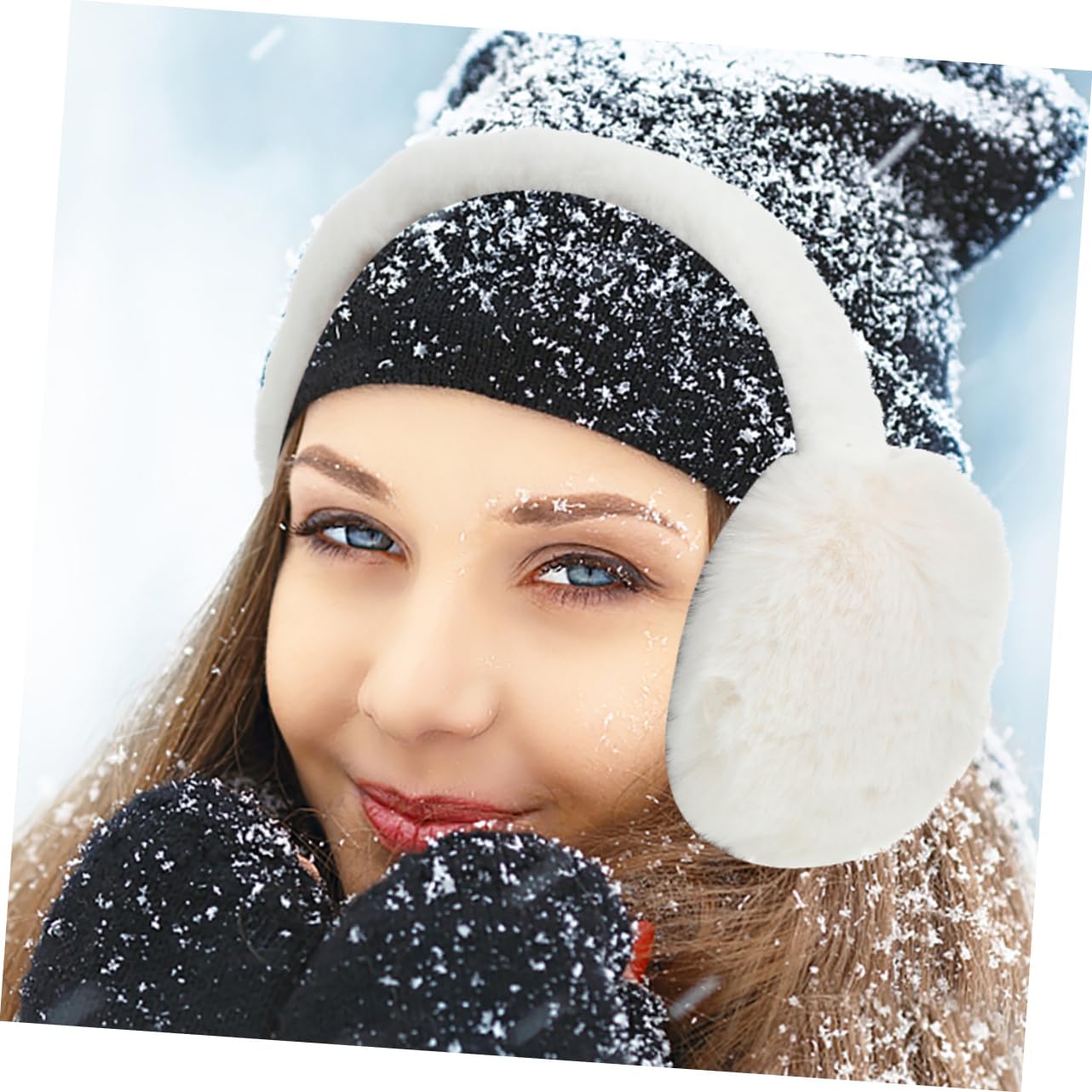 Plush Shearling Earmuff Women Adult Cold Weather Earmuff Ear Warmers Faux Fur Earmuff Foldable Earmuff