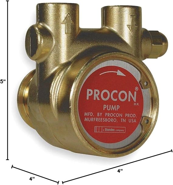 Procon 1/2 Brass Rotary Vane Pump, 260 Max. Flow (GPH) - 114B240F11BA 250