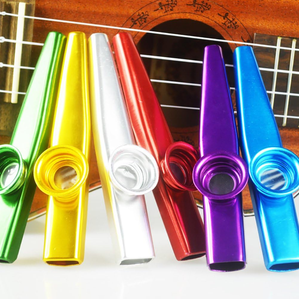 Set of 6 Colors Metal Kazoo Musical Instruments Good Companion for A Guitar Ukulele Great Gift for Kids Music Lovers
