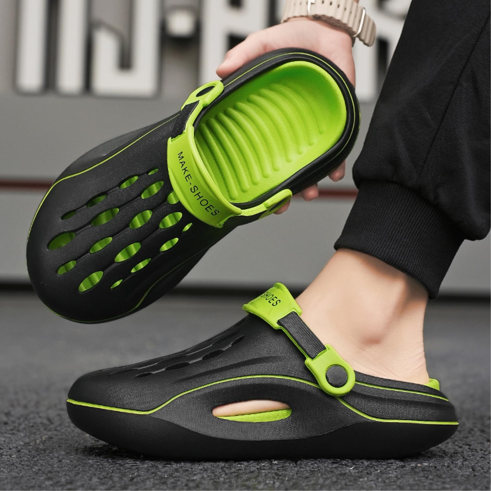 WANGSHUO Letnie kapcie unisex Eva Clogs Slides, wygodne oddychające sandały, wsuwane buty na co dzień na plażę do ogrodu na zewnątrz codzienne noszenie