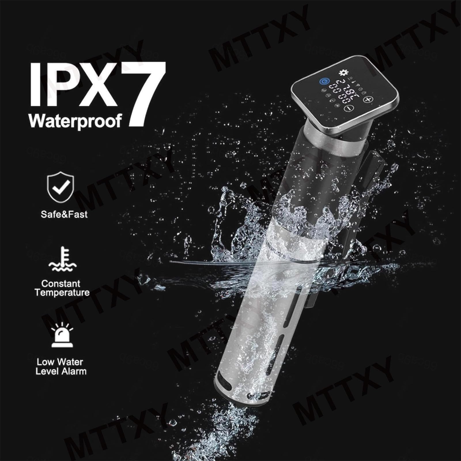 Olla Sous Vide de 1300 W, Dispositivo Sous Vide de Agua con Temporizador Digital y Control de Aplicaciones, Control de Temperatura 0-90 °C, Calefacción por Circulación 3D y Ultrasilencioso
