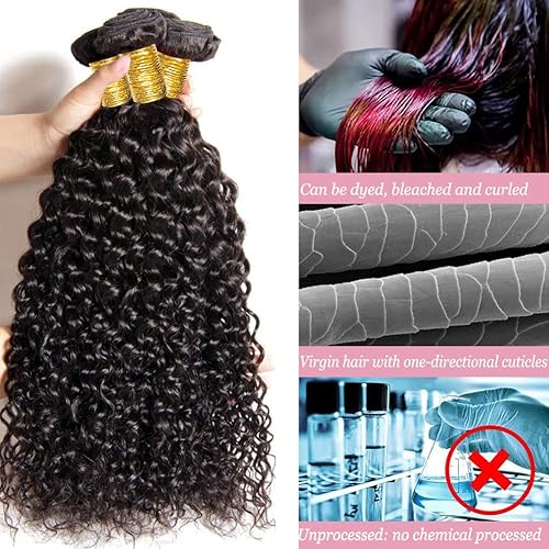 Miniatura 5 de Paquetes de cabello humano brasileño de onda profunda de 28 pulgadas, 1 manojos de ondas de agua, 100% sin procesar, cabello humano virgen 10A,