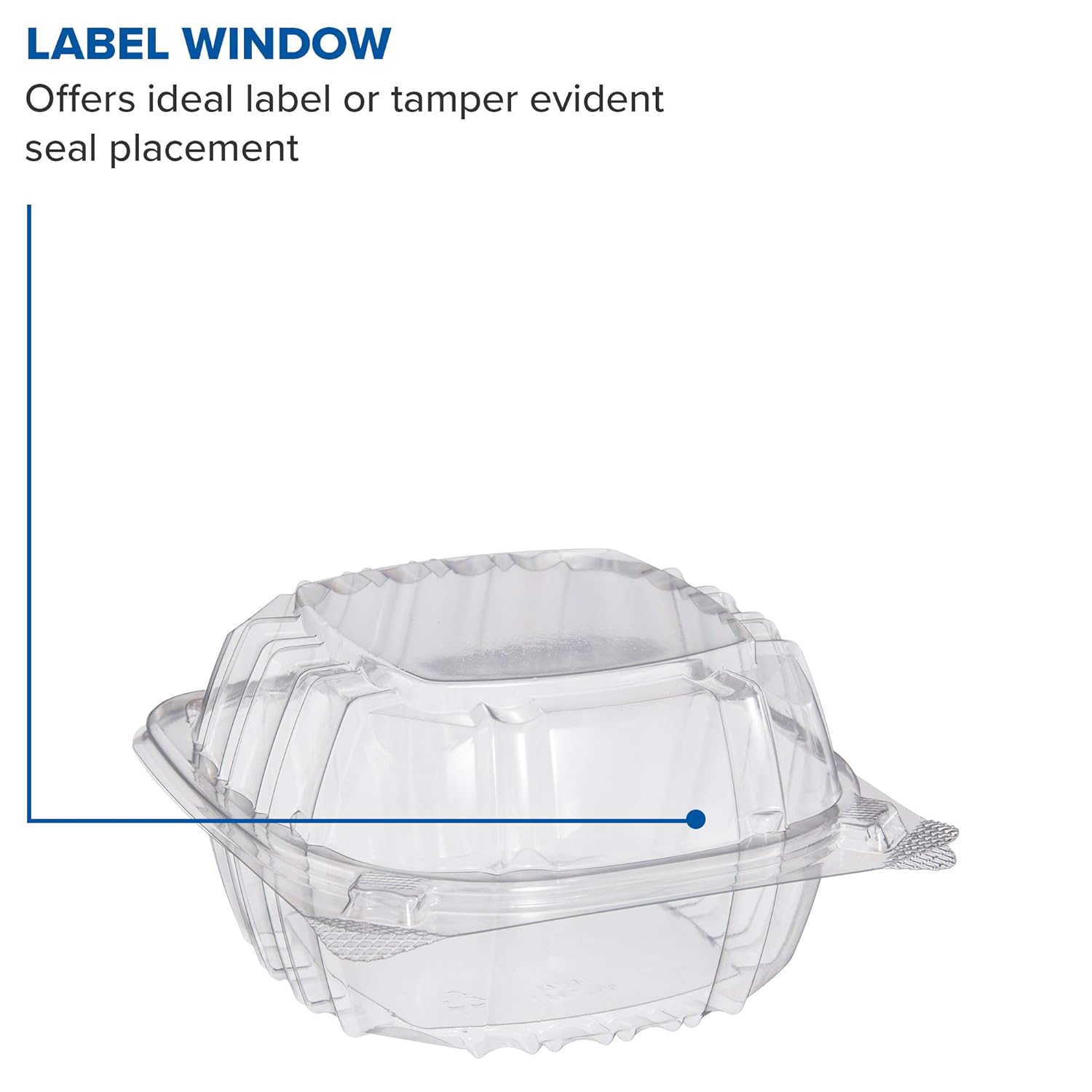 Dart C57PST1 OPS 6 in Clear Hinged Container, 6.0 X 5.8 in (Case of 500)