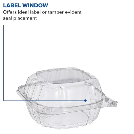 Dart C57PST1 OPS 6 in Clear Hinged Container, 6.0 X 5.8 in (Case of 500)