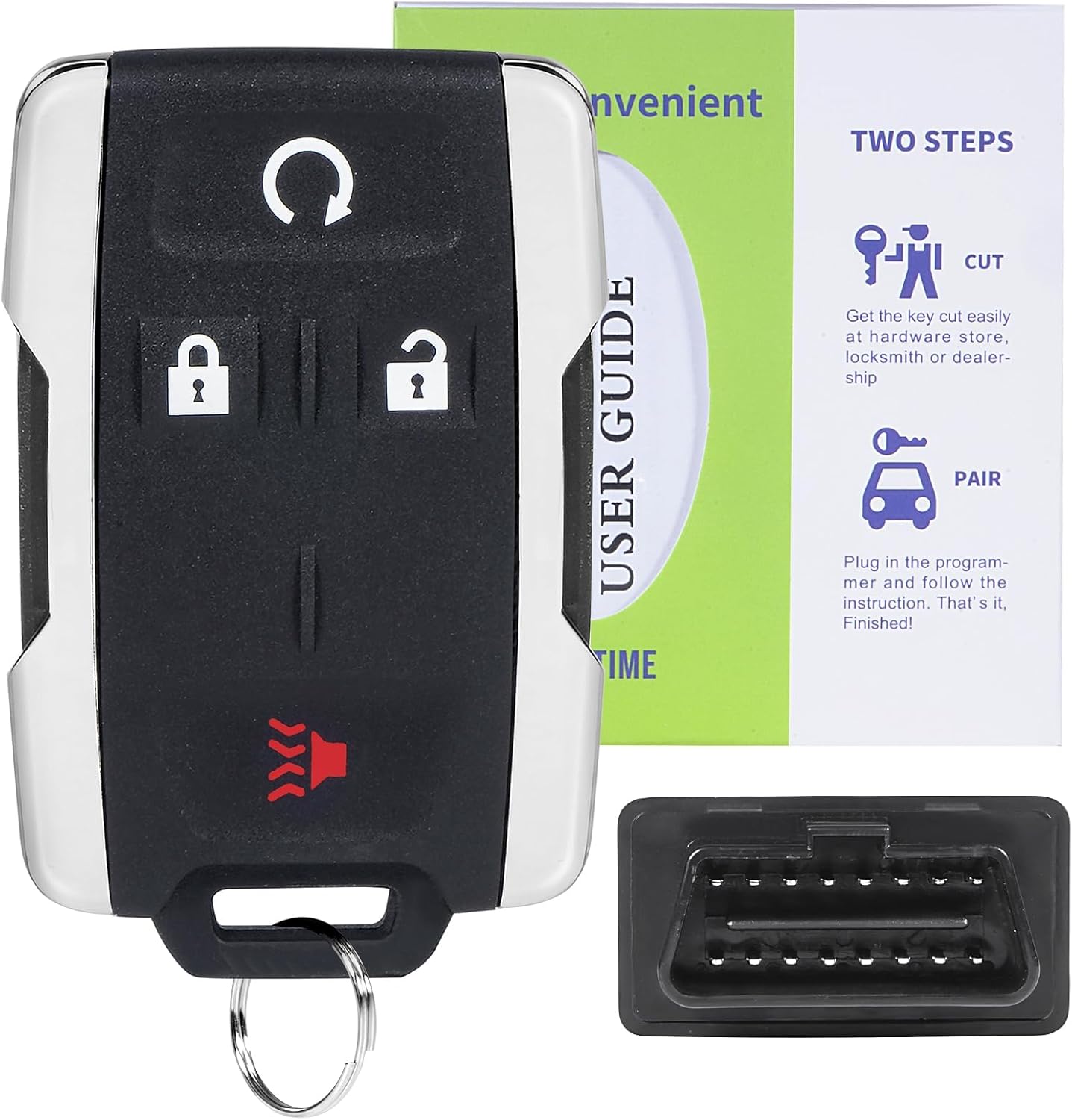 Remote Key Fob Replacement for Chevrolet Colorado 2015-2021, GMC Canyon 2015-2021, Chevrolet Silverado 2014-2018, GMC Sierra 2014-2018 with OBD Simple Key – FCC ID: M3N32337100