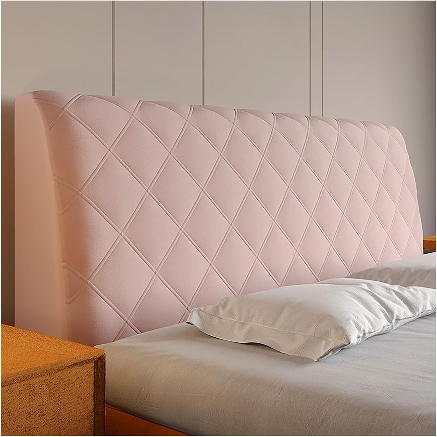 Velvet Headboard Cover,headboard Cover Padded Thicken, 360° Full WrapDustproof Protector Cover,Soft and WashableBed Headboard Slipcover for Queen King Full Twin Cal King(Pink,78.7in)