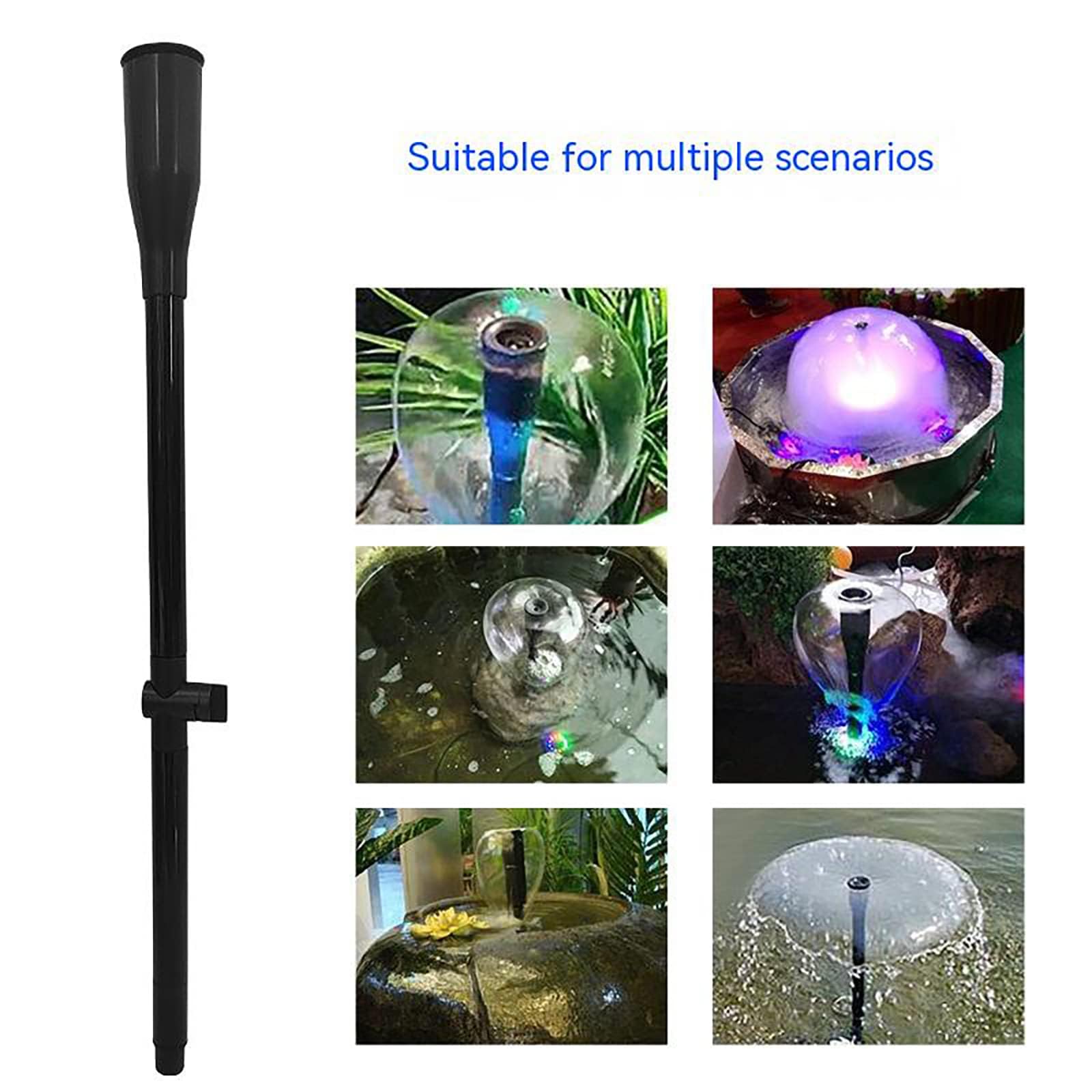 Garvee Kit Complet de 9 Buses pour Pompe de Fontaine – Réglage précis des Jets d'eau – Accessoires Polyvalents pour Bassin de Jardin, étang et Aquarium – Compatible Pompe Submersible – Couleur : Noir