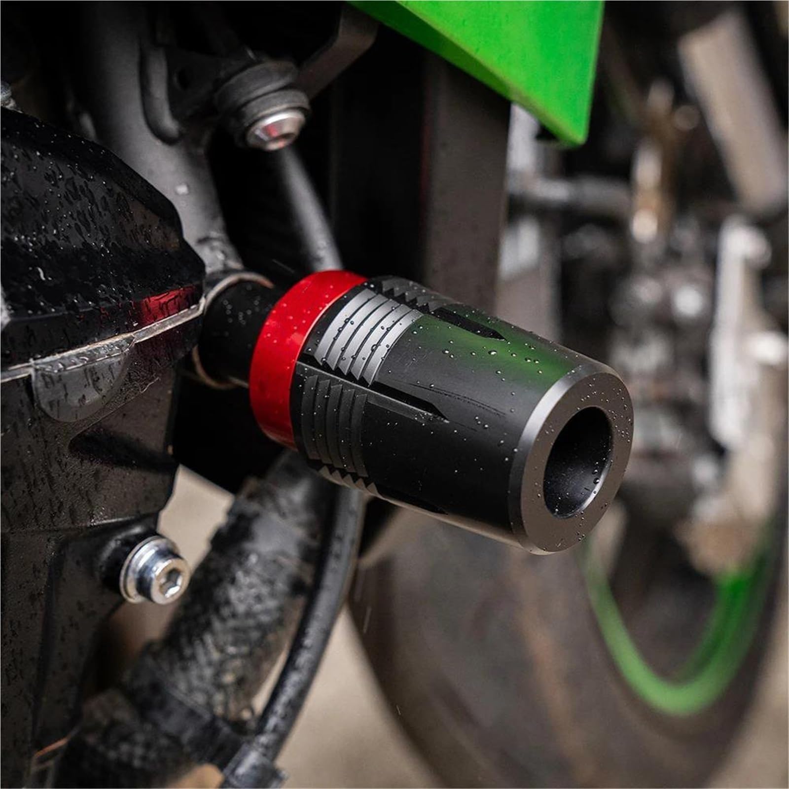 Tamponi Paratelaio Per Kawasaki Per Ninja 500 500SE Z500 2025 2024 Moto Paratelaio Crash Pad Protezione Dalla Caduta Scarico Slider(Frame Sliders-Black)