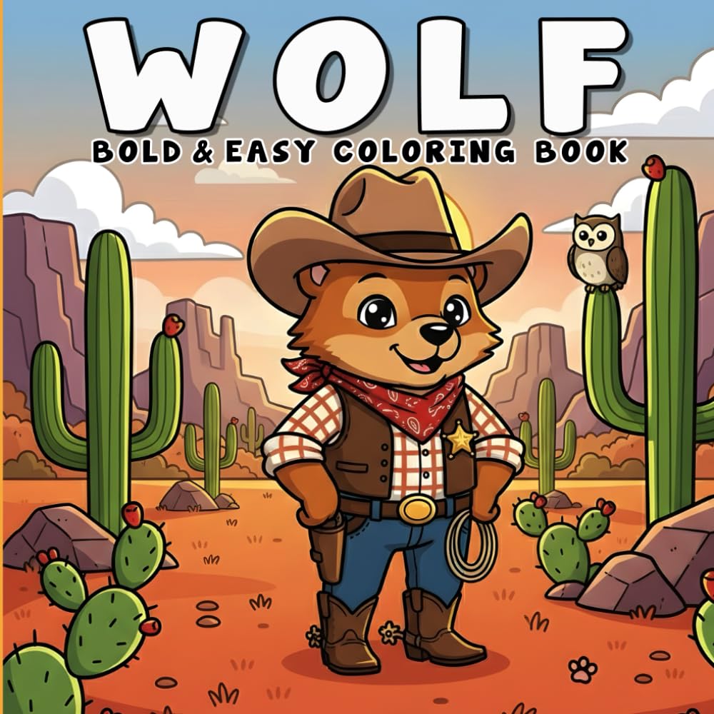 Wolf Coloring Book: Bold and Easy Coloring Pages Featuring Beautiful Wolf for Teens and Adults, Relax and Unwind