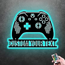 Personalized Game Name Neon Sign with 16 Colors and Remote Control Gamepad Controller Shape Neon Lights for Teen Boys Bedroom Wall Decor, LED Night Light for Kids Room,Best Game Gifts (Style 5)