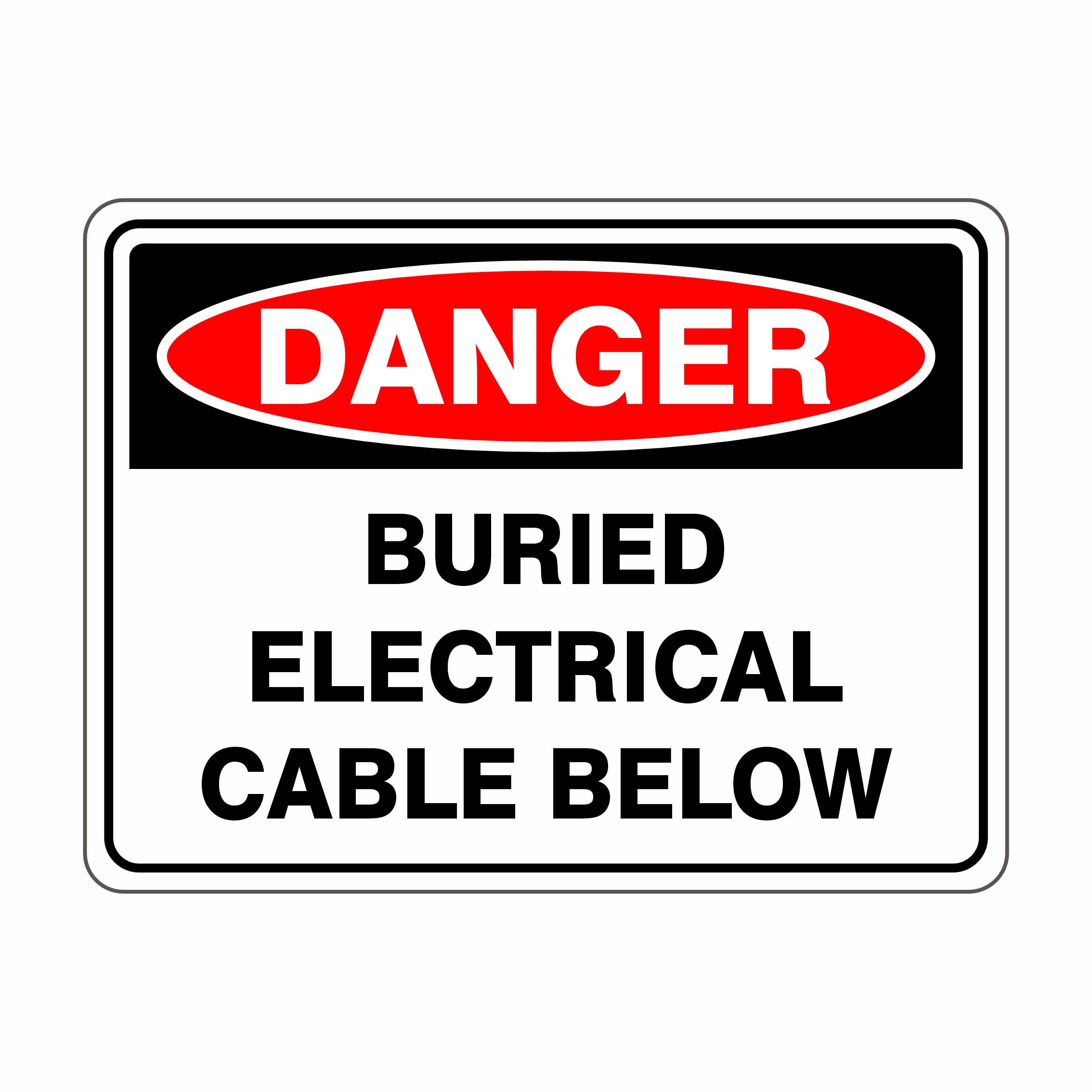 Buried Electric Cable Below Danger Signs Metal Tin Sign 8 x 12 inch for Industrial & Commercial