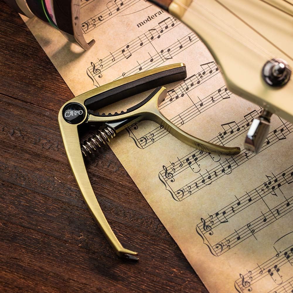 CALLIE Guitar Capo Personalized, Custom Text on Capo, Gifts for Guitar Lover for 6-String Acoustic, Electric Guitars and Ukulele, 6 Color for Choosing