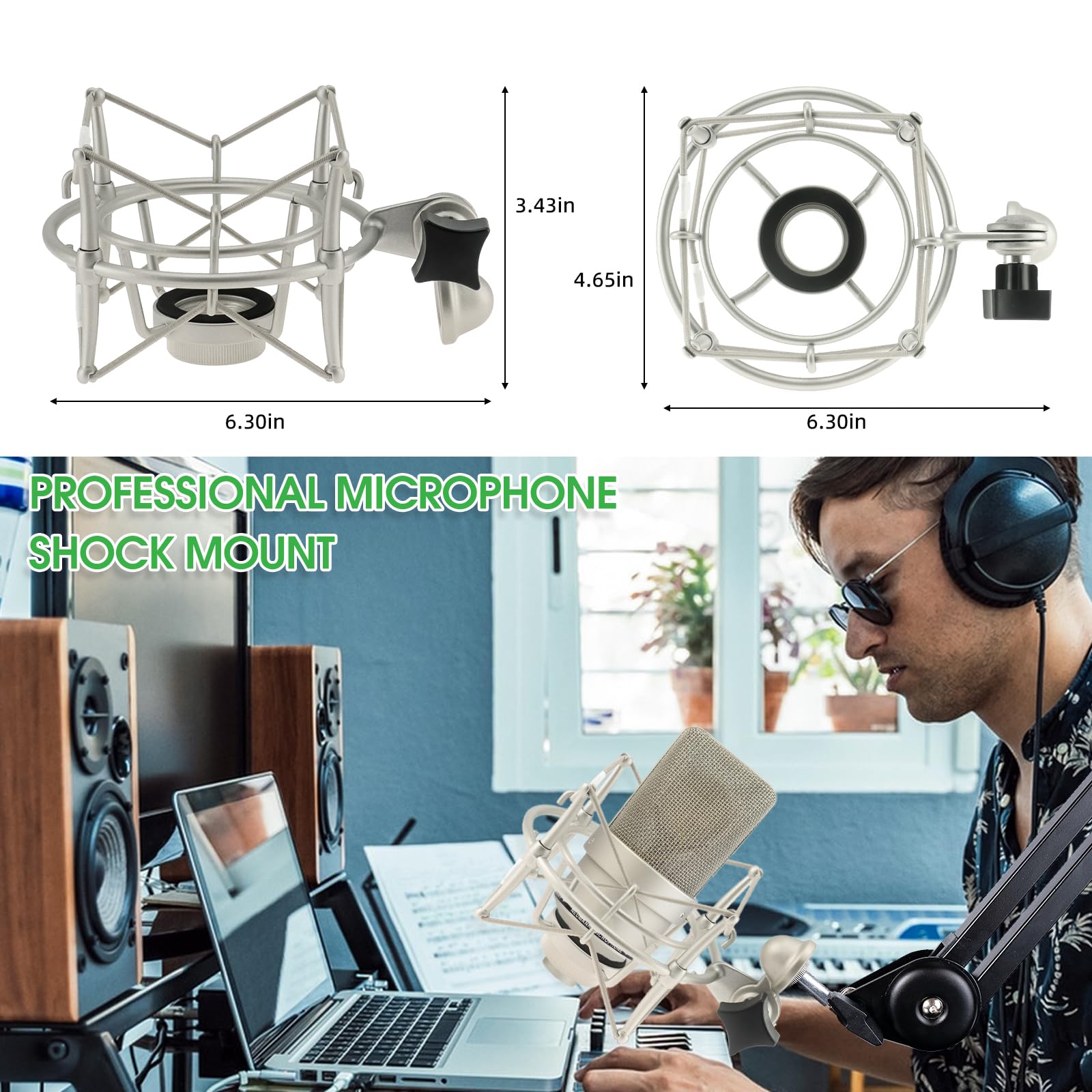 Support antichoc pour microphone - Compatible avec Neumann TLM 103, TLM 102, M147, M149 et plus, isolation anti-vibration pour studio et diffusion