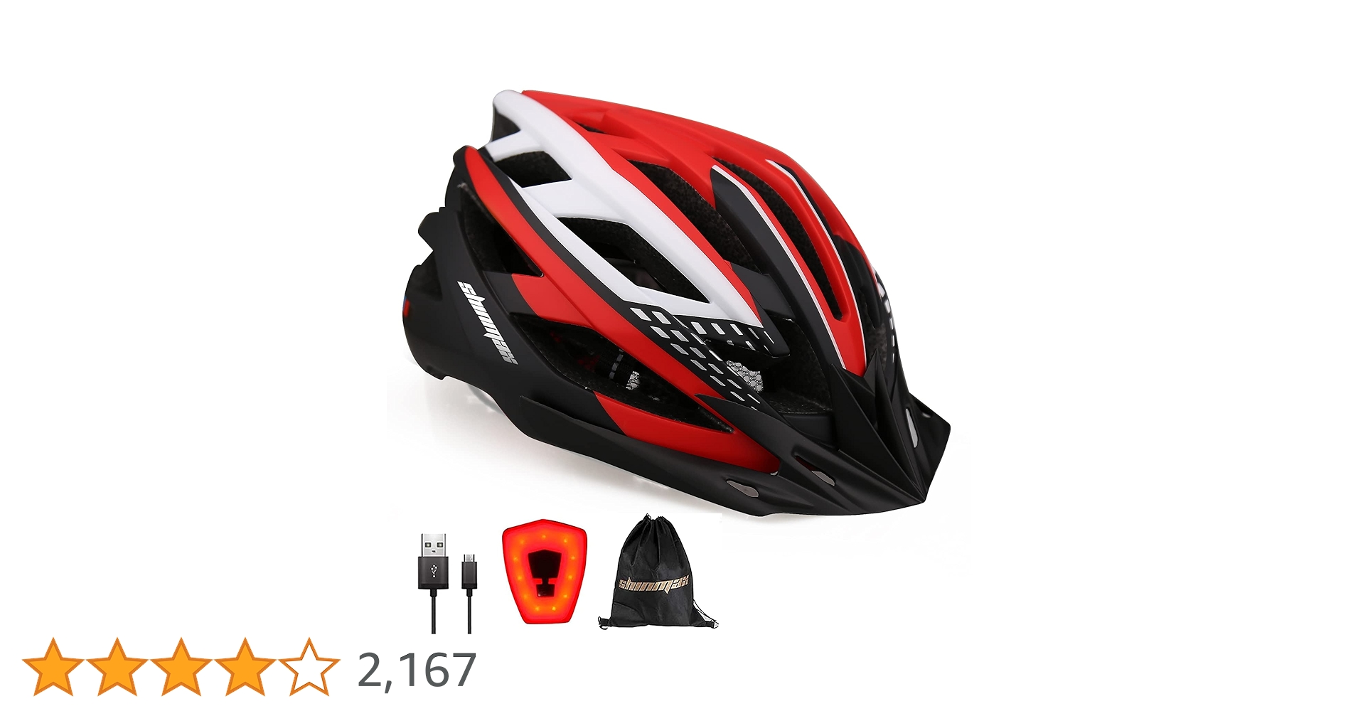 Amazon | Shinmax 自転車 ヘルメット 大人 CPSC認定済み LED