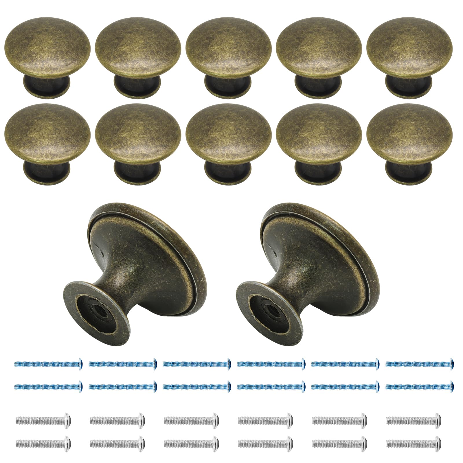 Brass Cabinet Knobs - 12 Pack -15