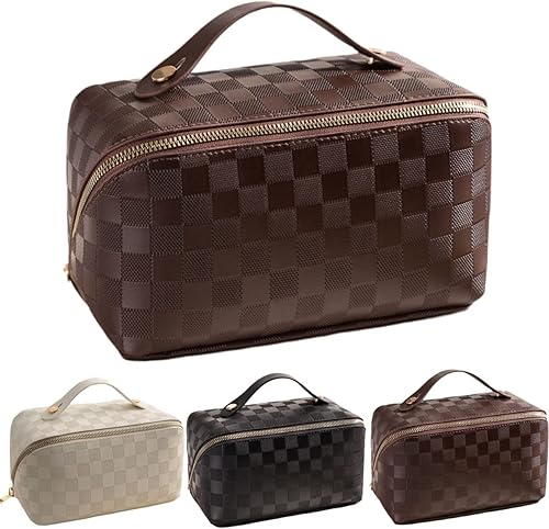 Lently Bolsa de maquillaje, bolsas de cosméticos de viaje para mujer, bolsa organizadora de maquillaje, bolsa de maquillaje, bolsa de gran capacidad