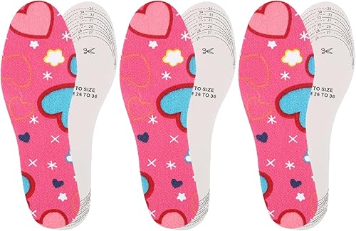 Miniatura 10 de WLLHYF 3 pares de plantillas para zapatos para niños, empuñaduras de talón suaves y transpirables, plantillas de tamaño infantil para niños,