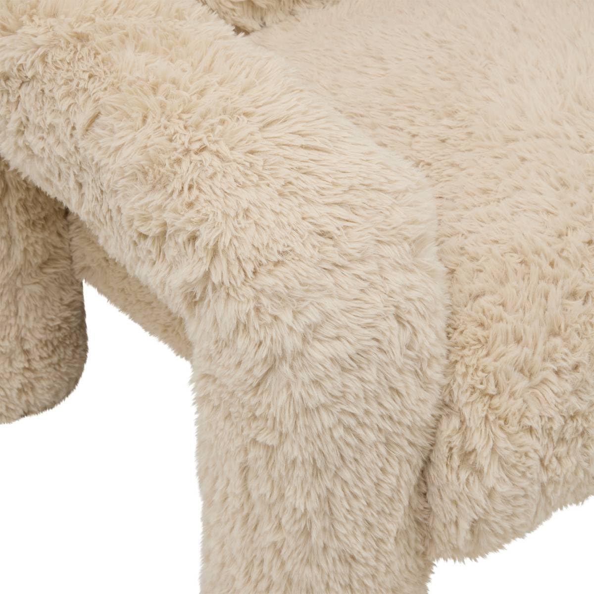 Atmosphera - Fauteuil elyon Fourrure h.72cm Beige
