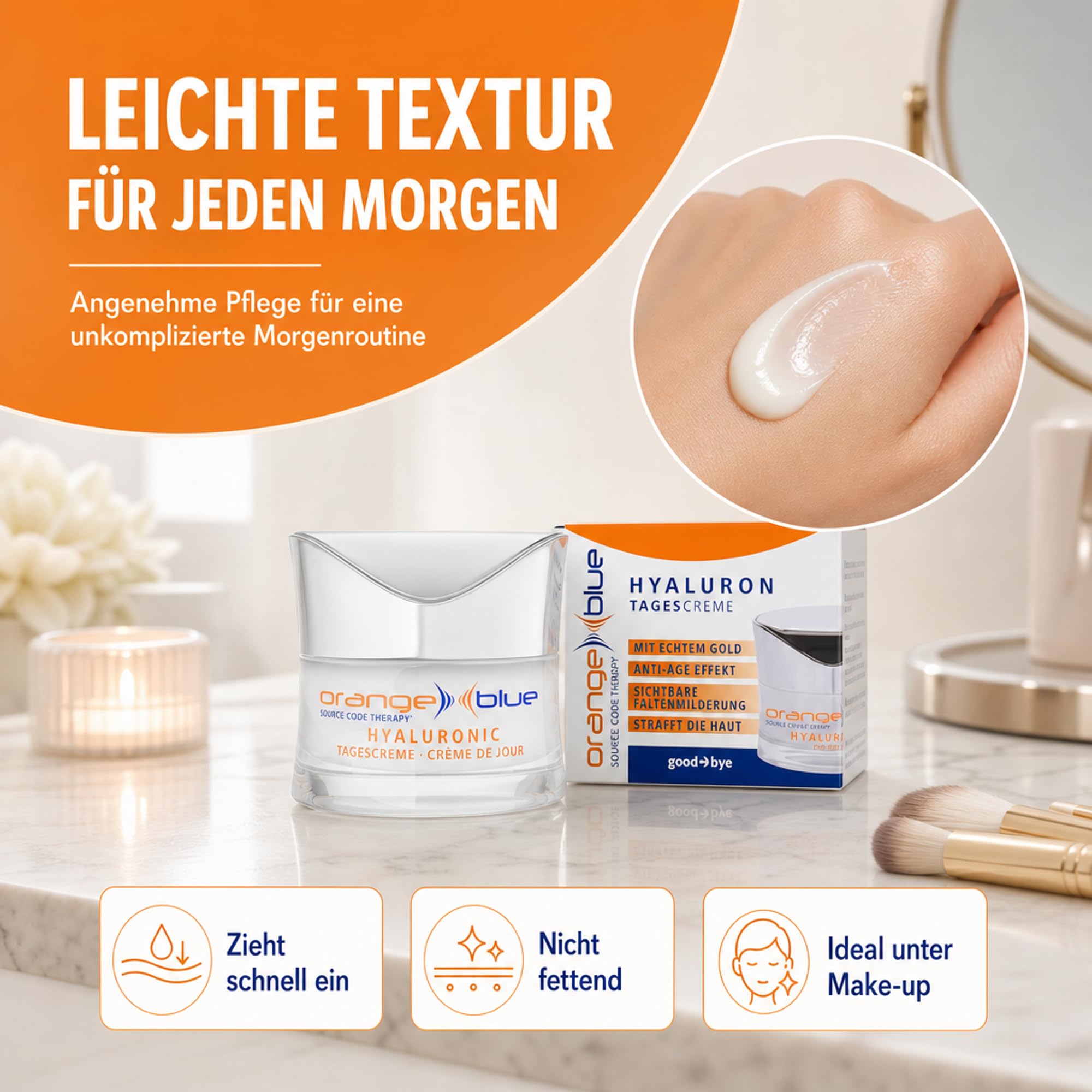 Crema de Día Antiarrugas con Oro Real y Ácido Hialurónico 50ml