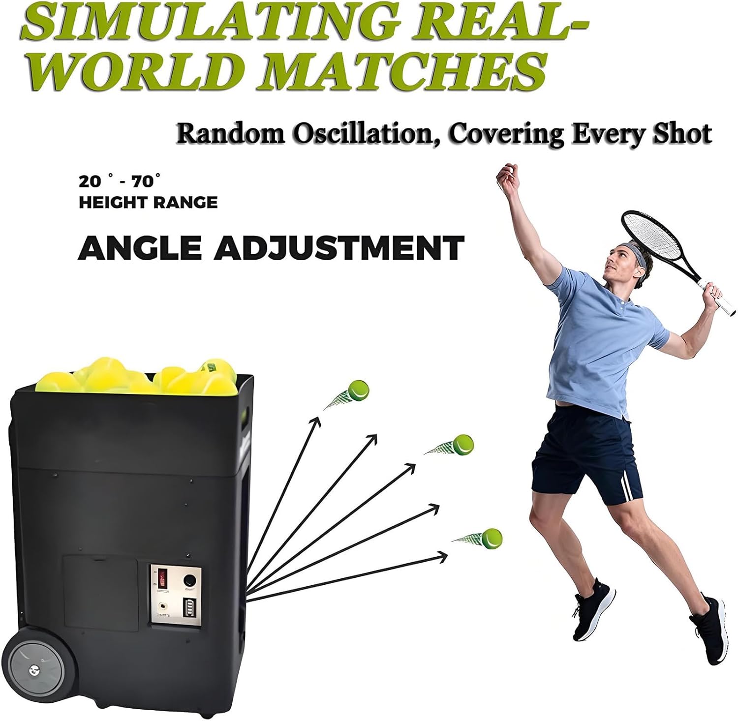 Portable Tennis Ball Launcher - Automatic Serving Machine for Practice - Ideal Training Equipment for Players - Enhance Skills with Easy Use