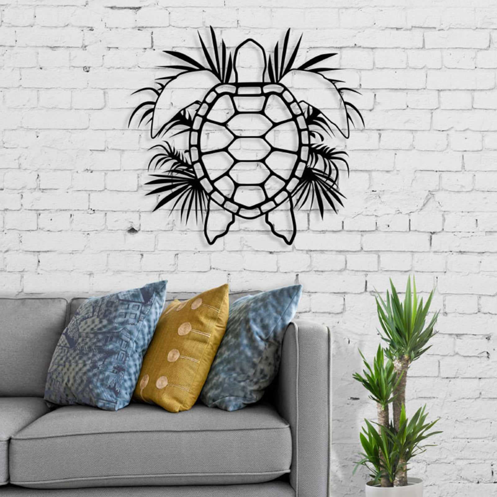 Decorazione Angolare In Metallo A Forma Di Tartaruga Marina, 25x25 Cm, Per Porte, Finestre E Mensole