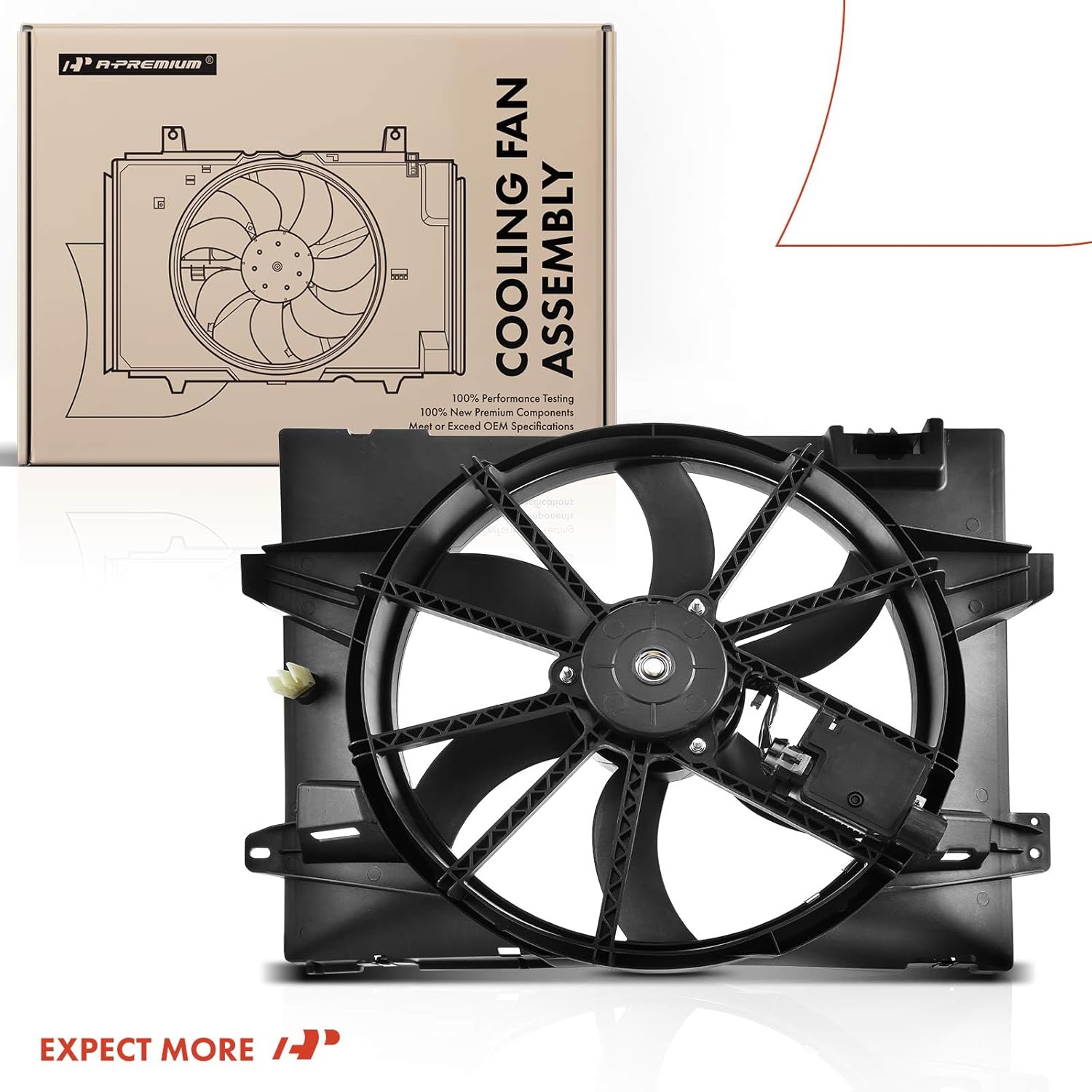 A-Premium Engine Radiator Cooling Fan Assembly Compatible with Ford & Lincoln & Mercury Models - Crown Victoria, Lincoln Town Car, Grand Marquis 2006-2011 - Replace# 6W1Z8C607A