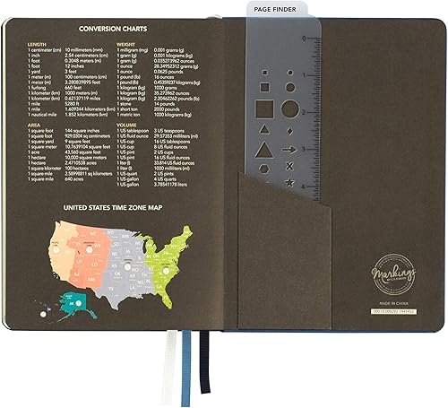 Miniatura 3 de C.R. Gibson Cuaderno organizador y planificador de cuero sintético azul Freestyle 2019, cuadrícula de puntos, 6 pulgadas de ancho x 8.5 pulgadas de