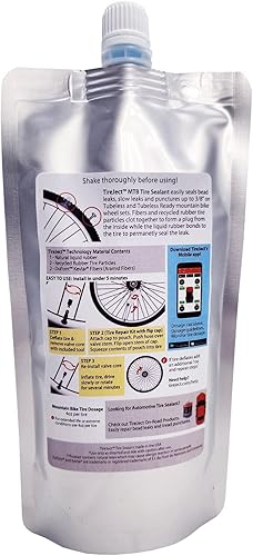 Miniatura 3 de TireJect Kit de sellador de neumáticos para bicicleta de montaña (MTB) - Protección de neumáticos planos sin cámara y sin cámara - Sello de
