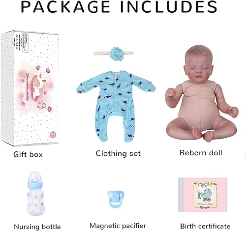 Miniatura 6 de KSBD Muñecas realistas de bebé recién nacido, 18 pulgadas, muñeca de bebé recién nacido, muñecas de niño durmiendo de la vida real con cuerpo de