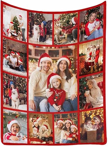 MyPupSocks Manta de cama personalizada con collage de 13 fotos para bodas de adultos, manta personalizada para pareja con collage de fotos para