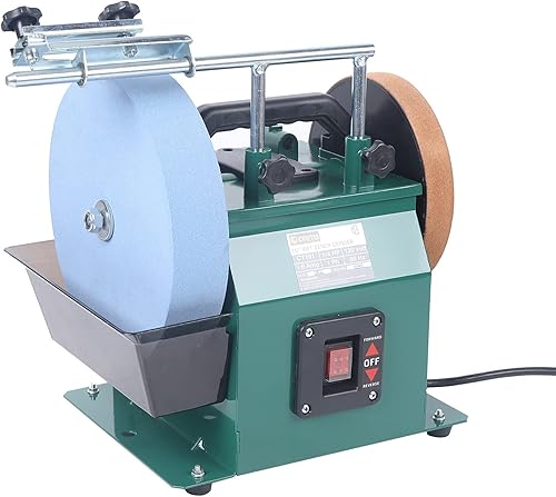 Miniatura 1 de CNCEST Molinillo refrigerado por agua de 10 pulgadas afilador eléctrico de cuchillos de 110 V molinillo de piedra húmedaseca máquina de molienda de