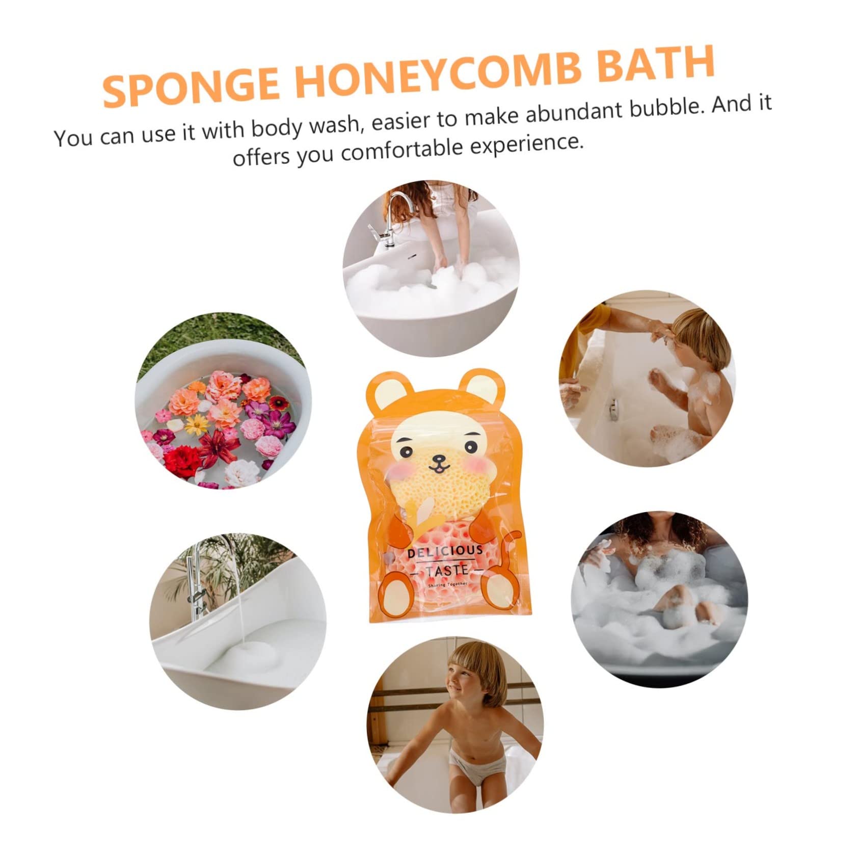 minkissy 10piezas Esponjas De Baño Exfoliantes De Natural Bola De Baño De Diseño De Panal Para Adultos y y Limpieza