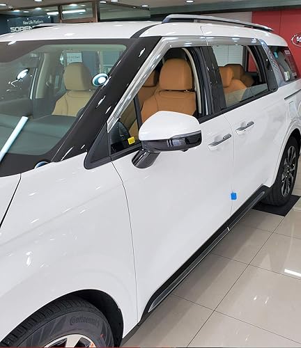 Miniatura 5 de AUTOCLOVER - Viseras cromadas para ventana, deflectores de viento laterales, protectores de lluvia 4p compatibles con KIA All New Carnival MPV 2022