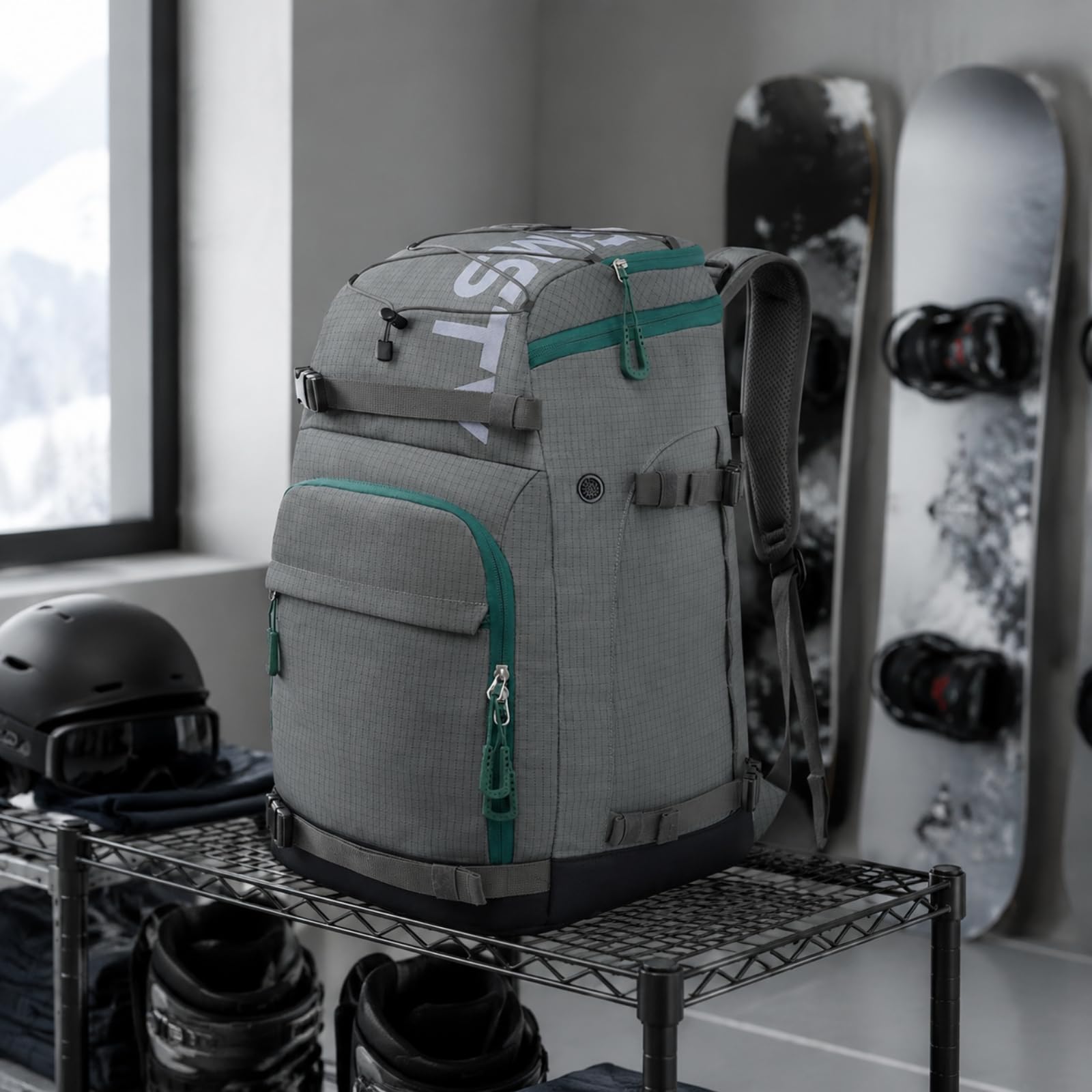 LOVIVER Zaino da Snowboard Ergonomico capacità di 55 Litri, Regolabile, Zaino da per Sport Invernali, Viaggi, Snowboarder