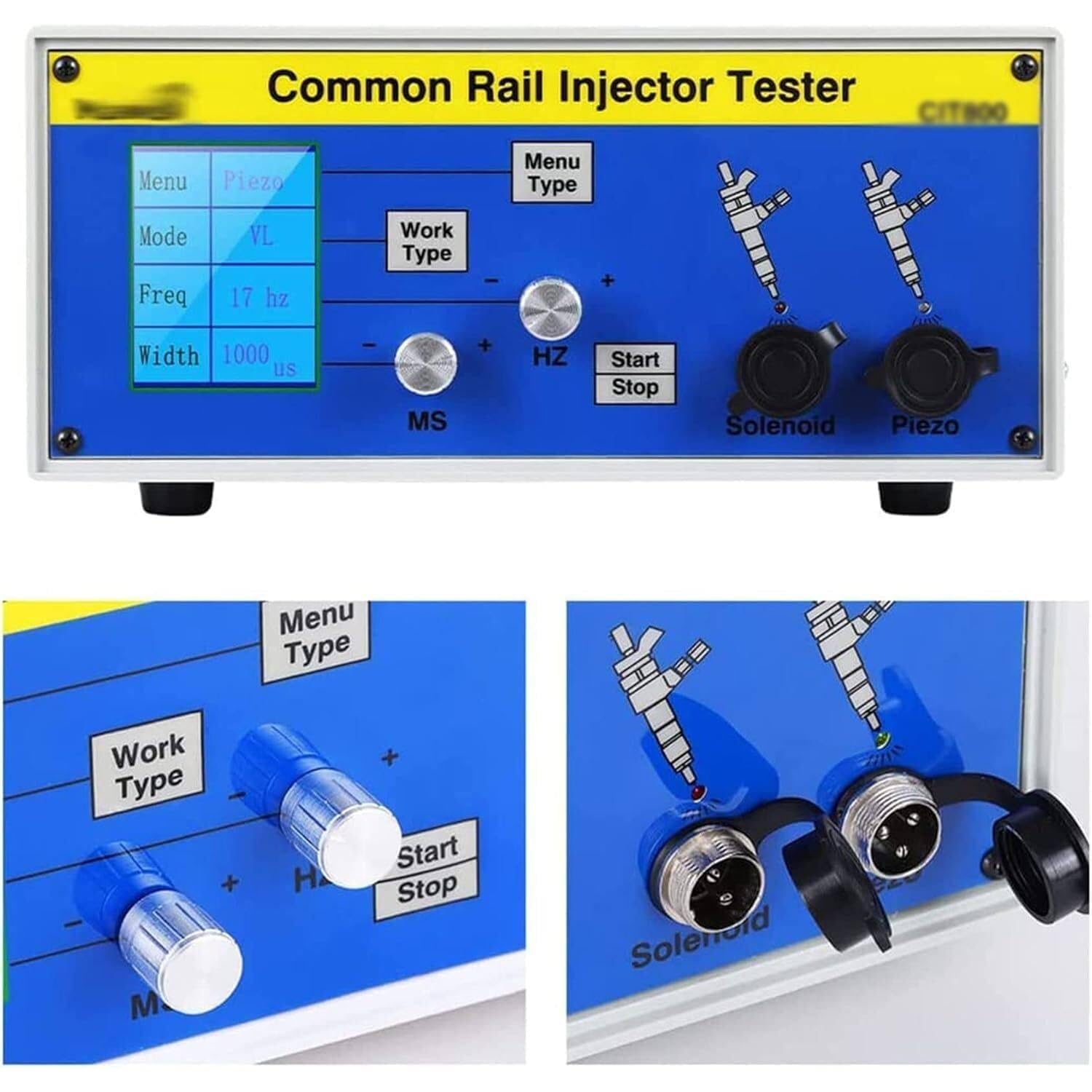 Kit de comprobador de inyectores Common Rail CIT800:incluye comprobador de boquillas de inyectores diésel y validador de inyectores S60H para pruebas electromagnéticas de inyectores diésel.