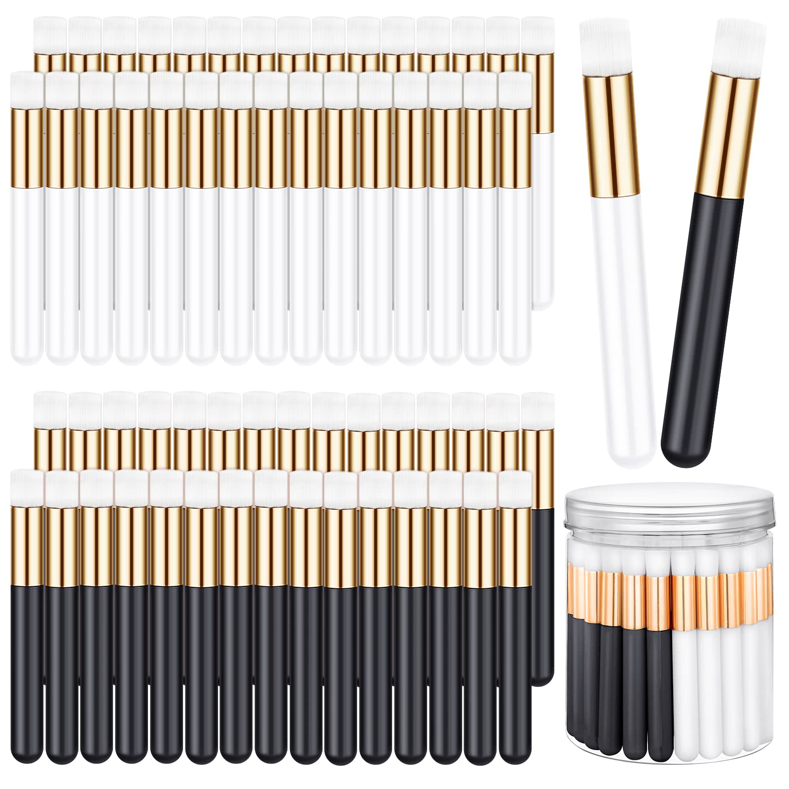 Funtery 60 Pieces Lash Cleaning Brush Shampoo Brushes with Container Cleansing Lash Extension Supplies Cleanser for Extensions Nose Pore Cleaning