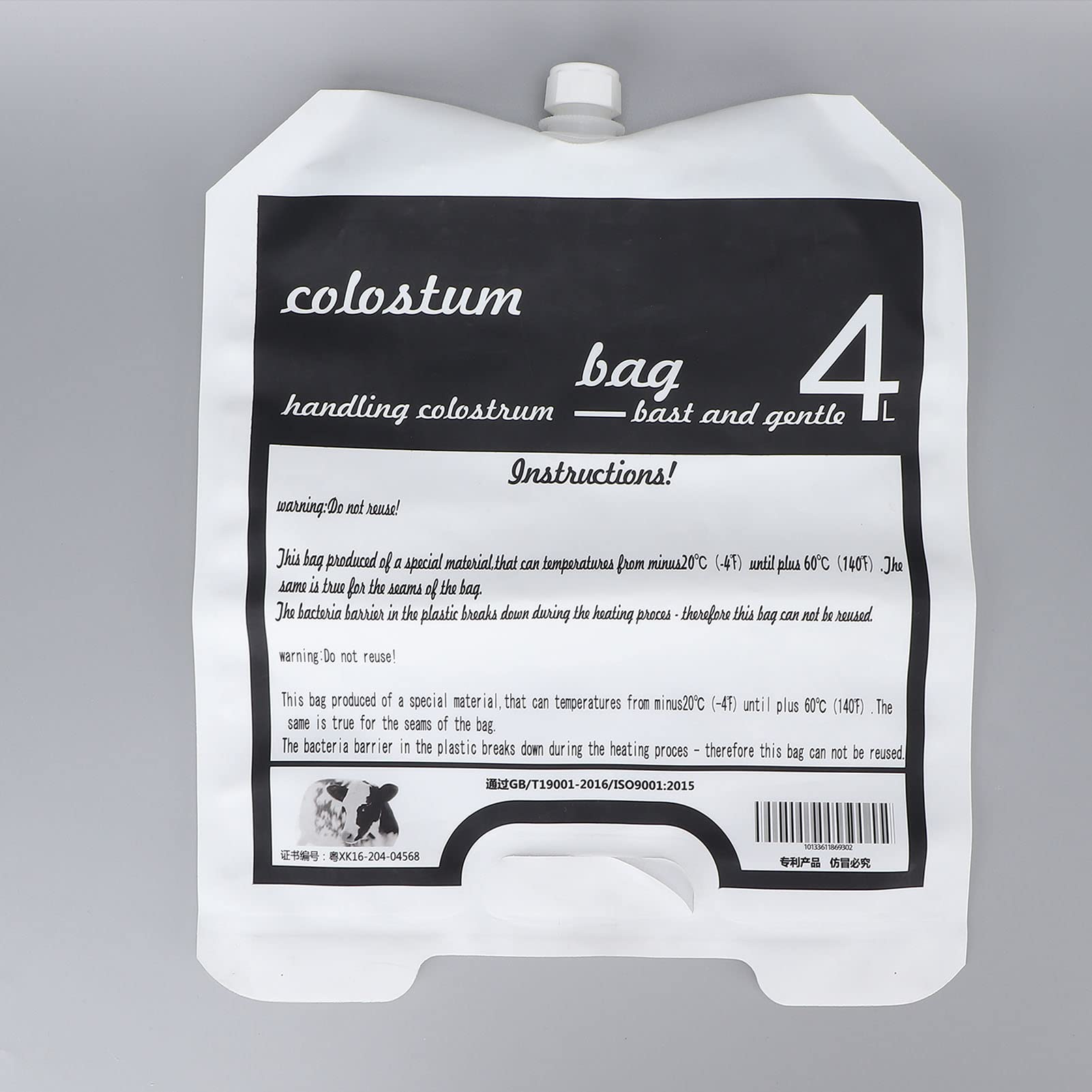 Lot de 10 sacs de collecte de colostrum, 4 L, interface en spirale, sac d'emballage professionnel de colostrum de veau, sac d'emballage de lait de mouton, collecteur de lait maternel pour fournitures
