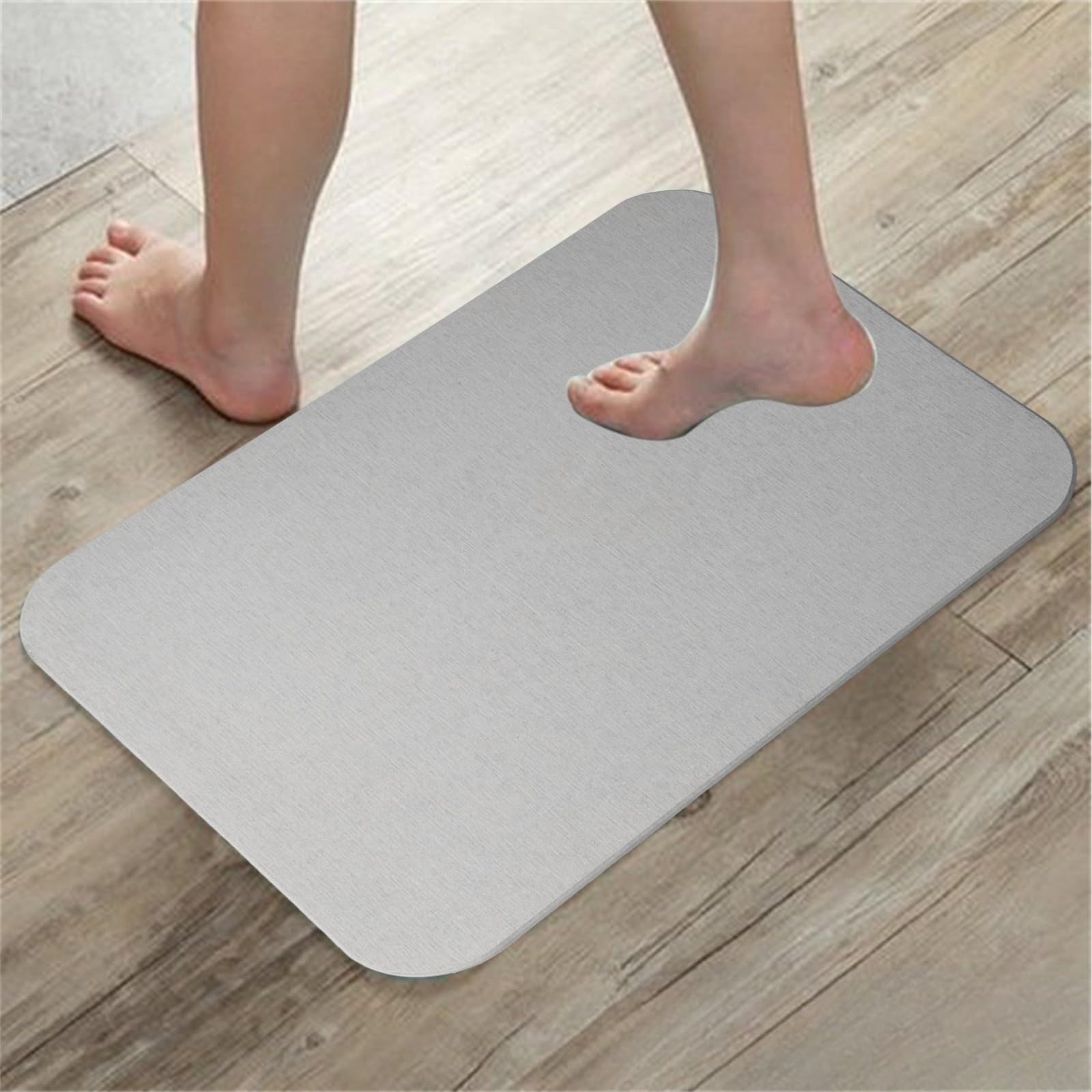 Tapis de bain en pierre de diatomée gris 40x30 cm pour une sortie de douche zen